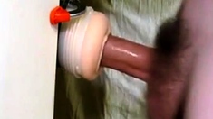 Fleshlight fuck with twitching orgasm