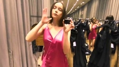 Spycam girl fingering on store dressing room