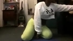 Empress Squirt Fat Booty Yoga Tease on camera