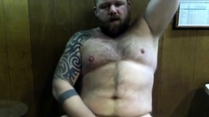 Hairy Bear Loves Stinky Armpits for Masturbation Fun