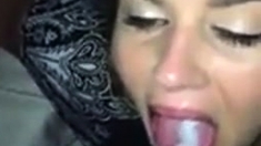 Stunning girl blows and swallow cum