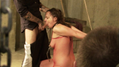 Nora provides a great BDSM show for dungeon spectators